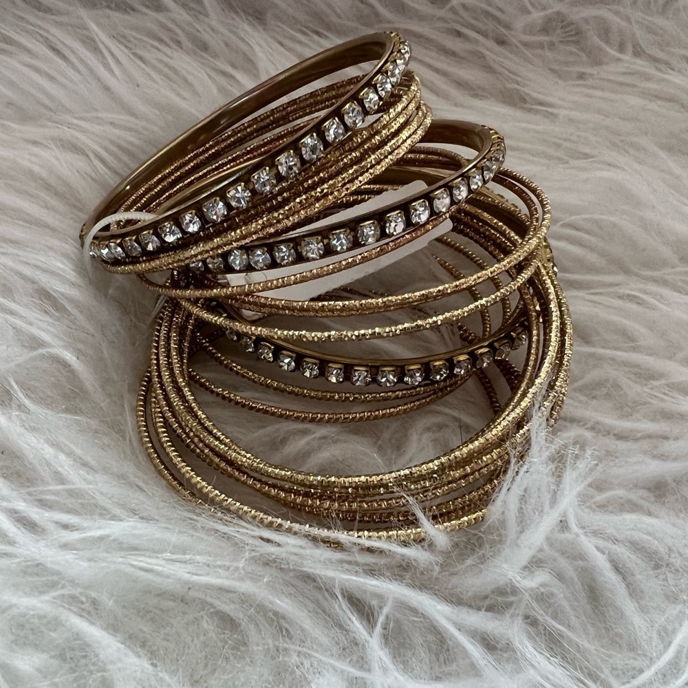 Gold jewel bangles NWT